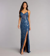 Shirley Sequin Corset Lace-Up Formal Dress