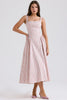 white rosebud print cotton midi sundress