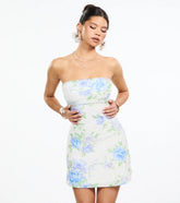 Plans In Bloom Floral Beaded A-Line Mini Dress