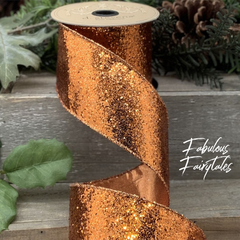 Pumpkin Queen Glitter Ribbon 4 x 10yds