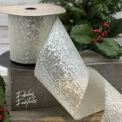 Sheer Ice Frost Glitter Ribbon 4 x 10yds