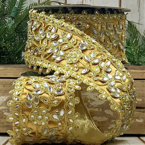 Versailles Gilded Crystal Ribbon 3.25 x 5yds