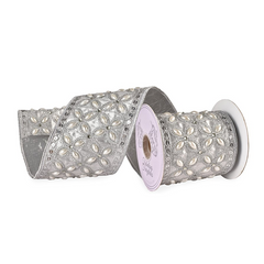 Silver Renaissance Pearl Crystal Ribbon 4 x 5yd
