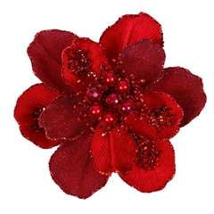 Red Grand Magnolia Stem With Clip 10