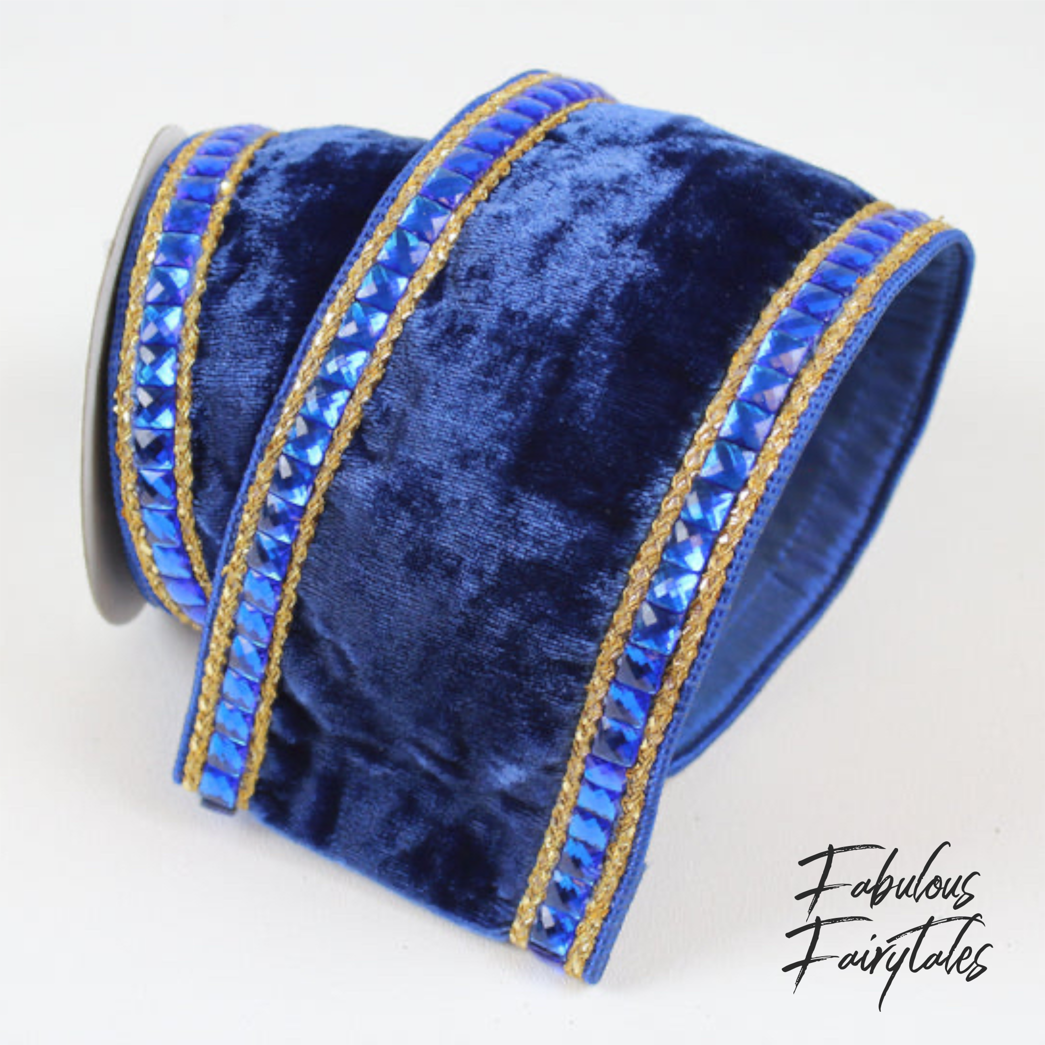 Royal Cobalt Velvet Ribbon 4 x 10yds