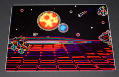 Metal Art Print in Gloss Neon Space Scene