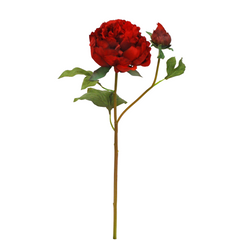 Winward Crimson Rouge Peony With Bud 50cm