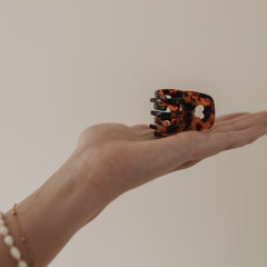 Haarspange klein Herz Amber
