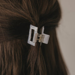 Haarspange eckig klein Pearl