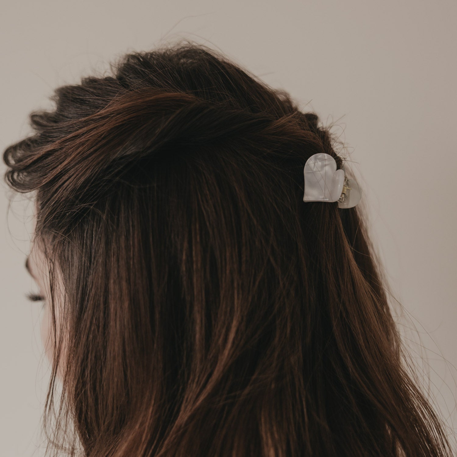 Haarspange Herzform klein Pearl