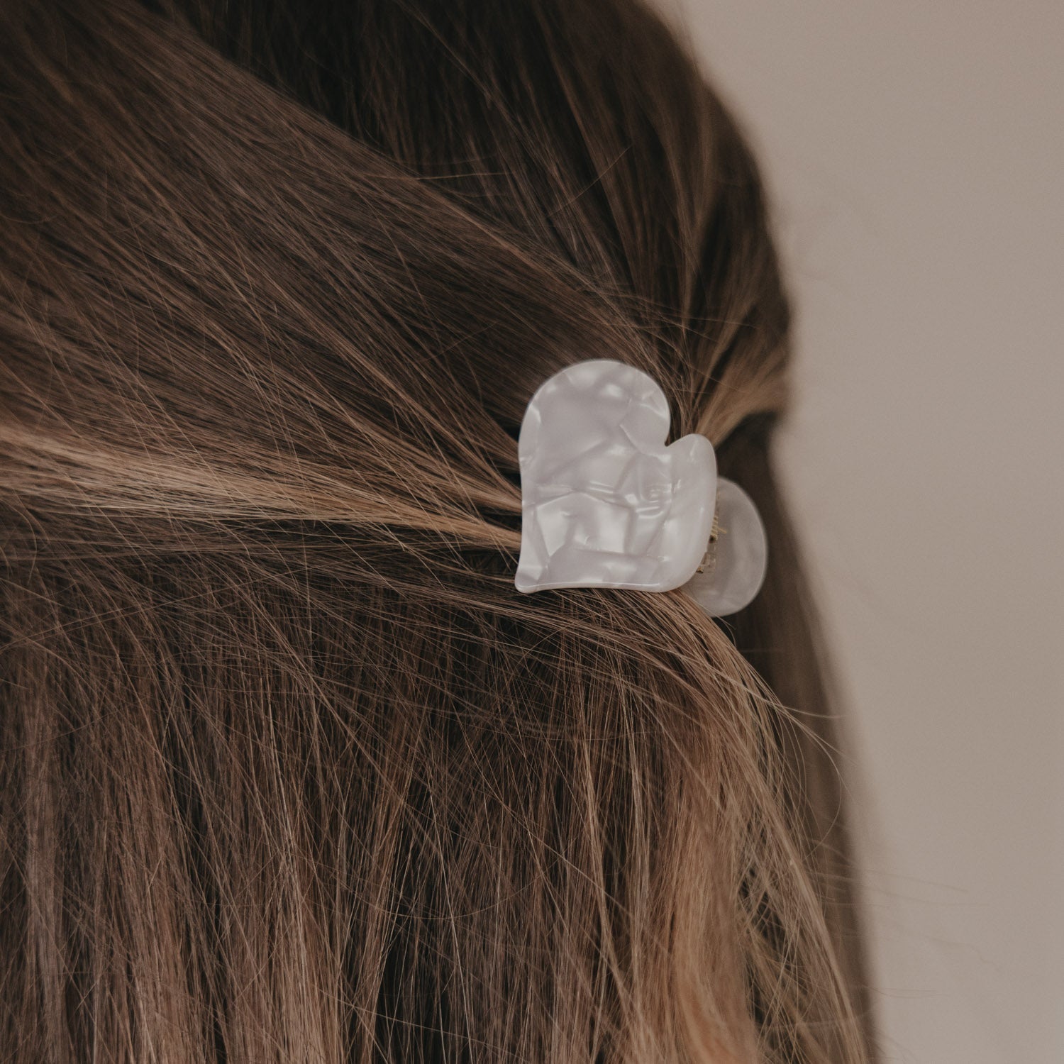 Haarspange Herzform groß Pearl