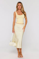 Fashion Week Feeling Satin Midi Skirt Butter