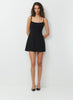 Softly structured slim-fit scoopneck mini dress