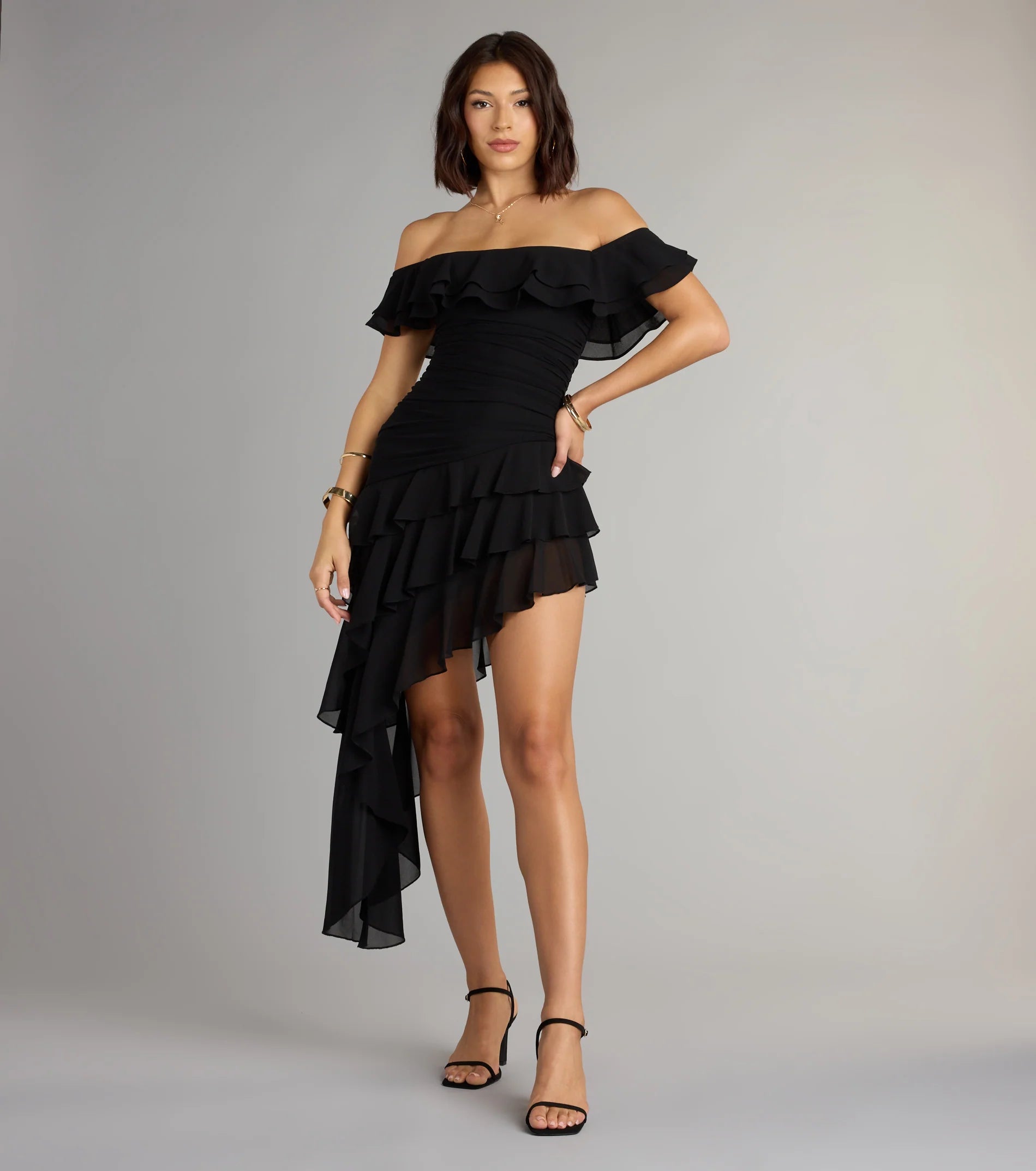 Drama Me Softly Ruffle Chiffon Mini Dress