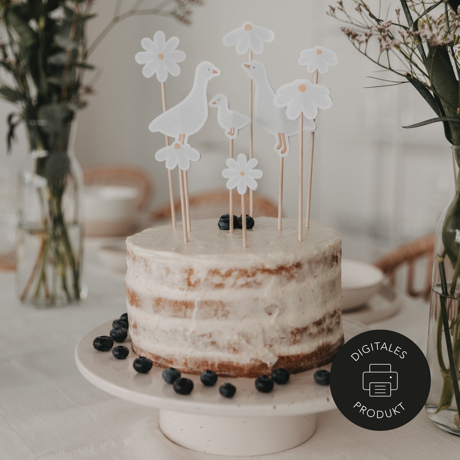 Cake-Topper Gänsefamilie zum Download