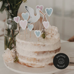 Cake-Topper Storch zum Download