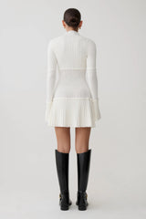 Pointelle Knit Mini Dress - Ivory