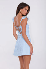 Floral Joy Mini Dress Blue
