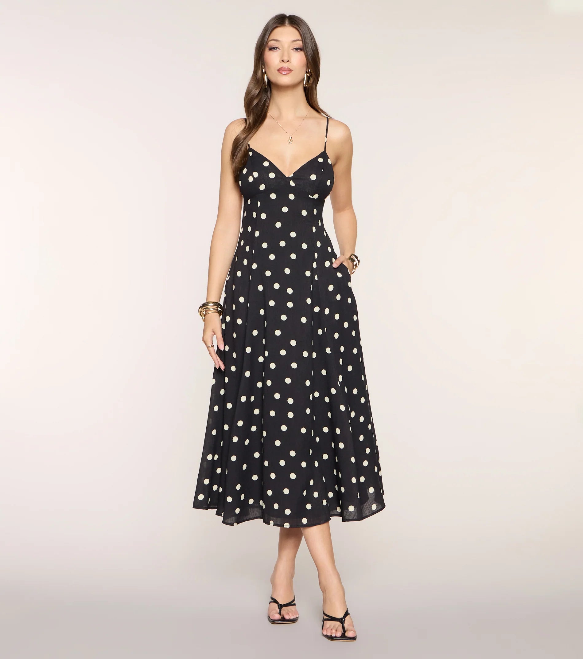 Maggie Polka Dot Midi Formal Dress