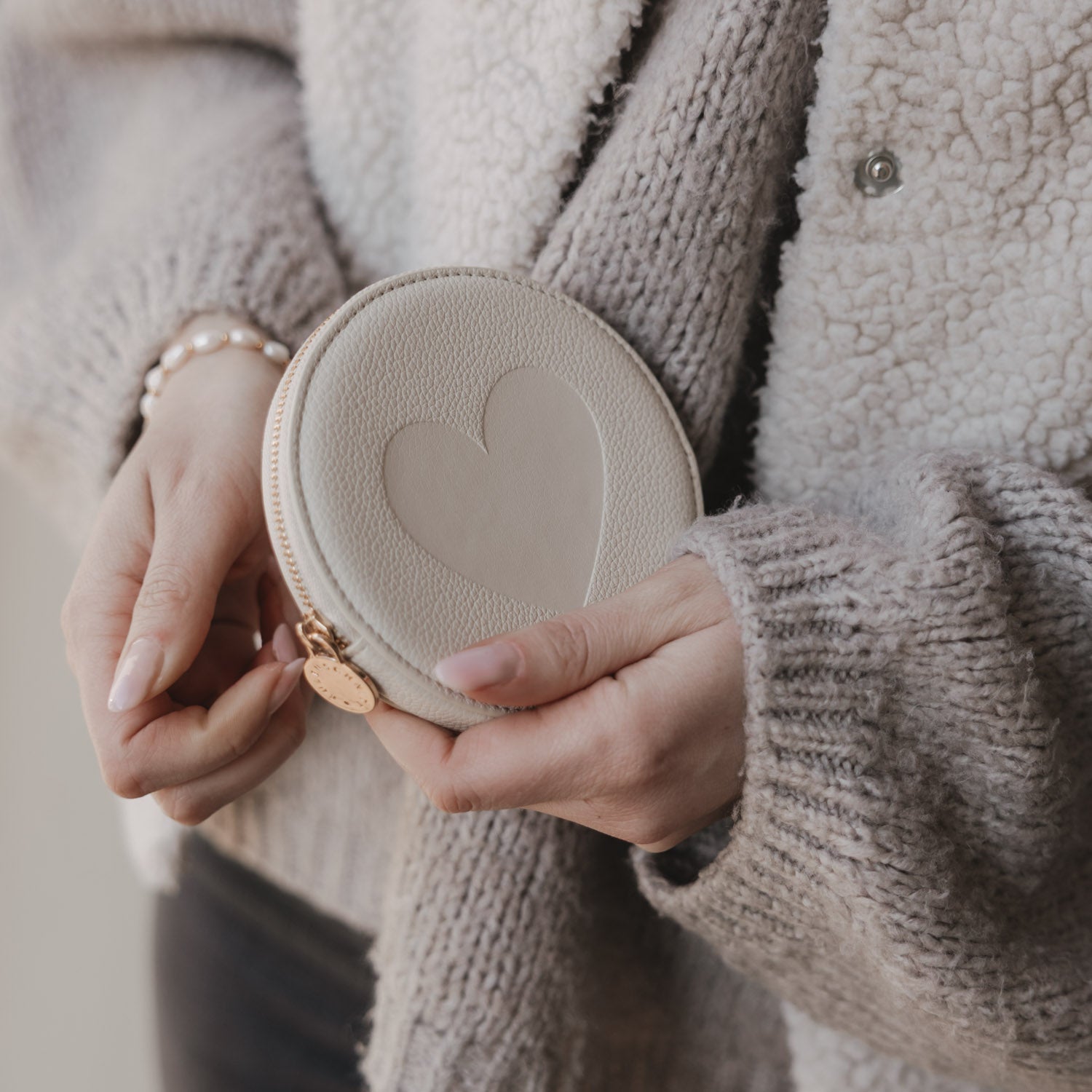 Portemonnaie Herz creme
