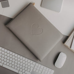 Laptoptasche Herz grau