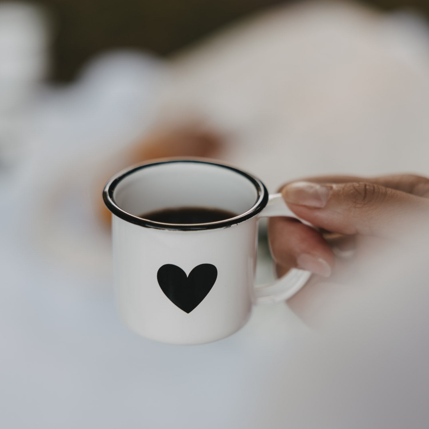 Emaille Espressotasse Herz
