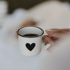 Emaille Espressotasse Herz