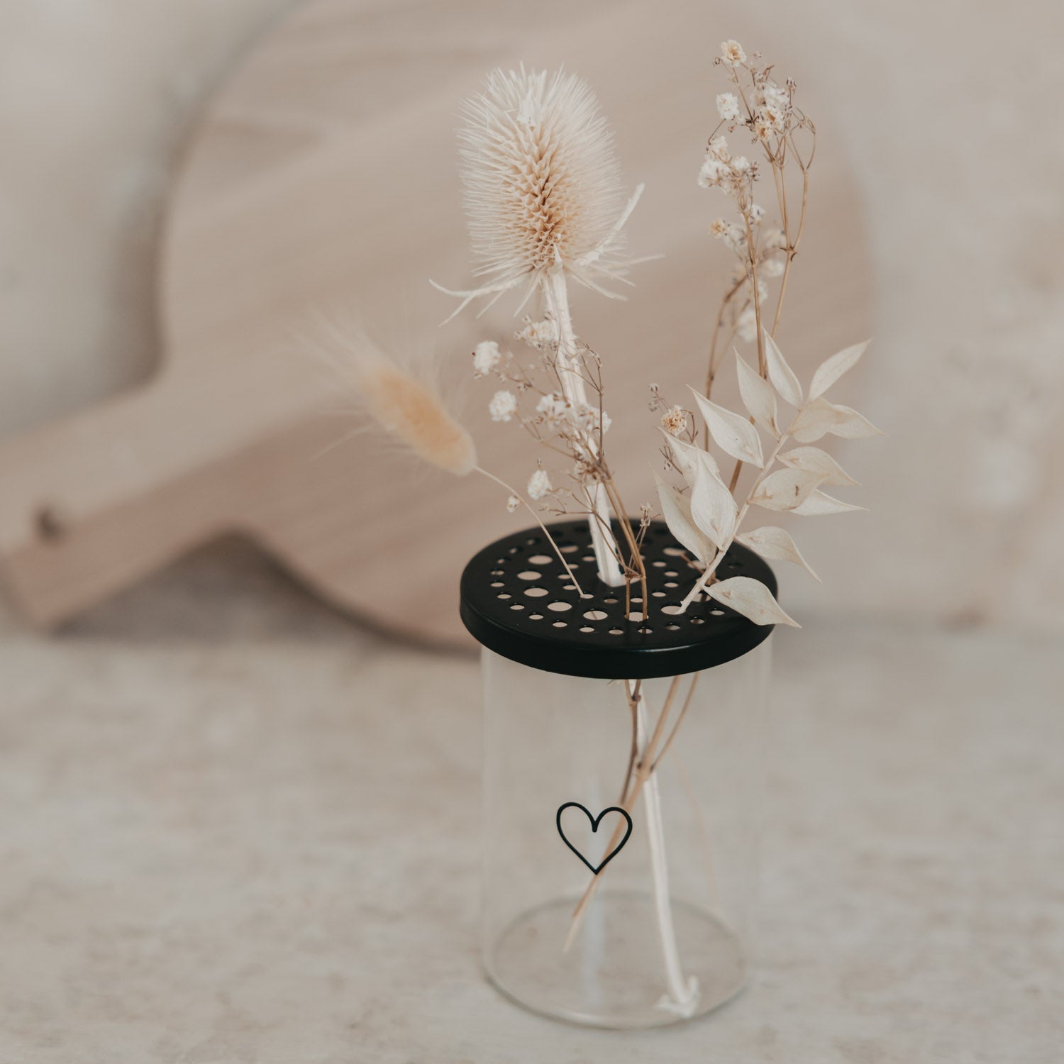 Metalldeckel Blumenhalter Mini schwarz