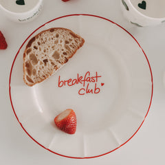 Frühstücksteller wellig rot Breakfast club