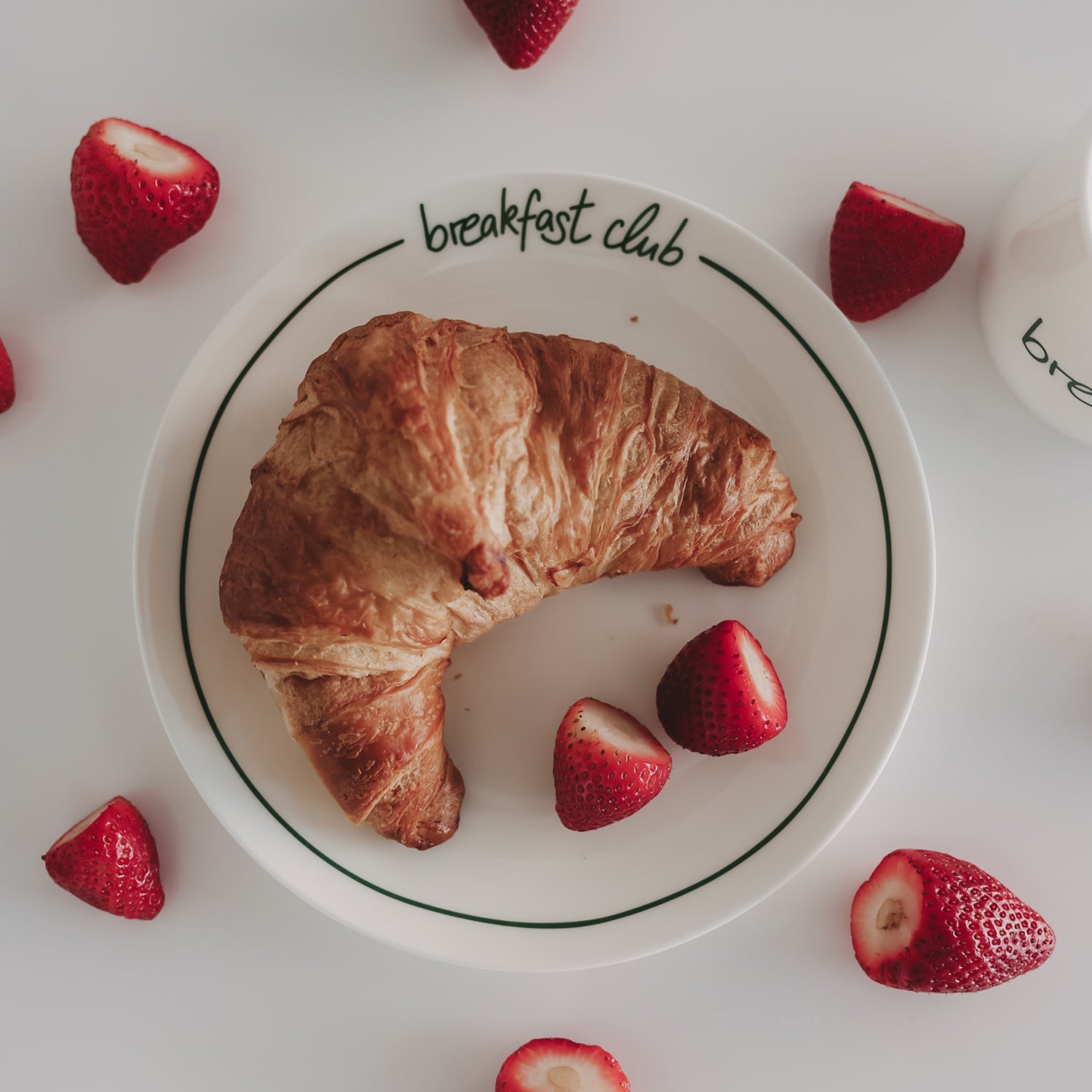 Frühstücksteller rund grün Breakfast club