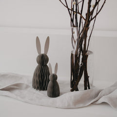 Papierhasen 2er Set grau