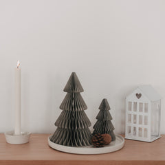 Papiertanne 2er Set grau