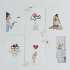 Kartenset Send Love im 6er Set