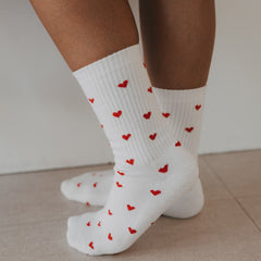 Socken Allover Herzen rot