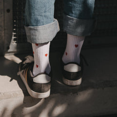 Kindersocken Allover Herzen rot
