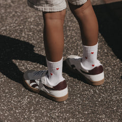 Kindersocken Allover Herzen rot