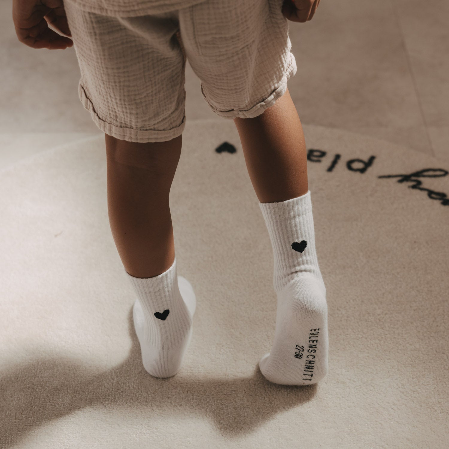 Kindersocken Herz schwarz
