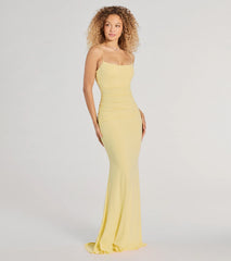 Rowan Formal Glitter Ruched Mermaid Dress