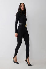 Jersey Stirrup Leggings - Black