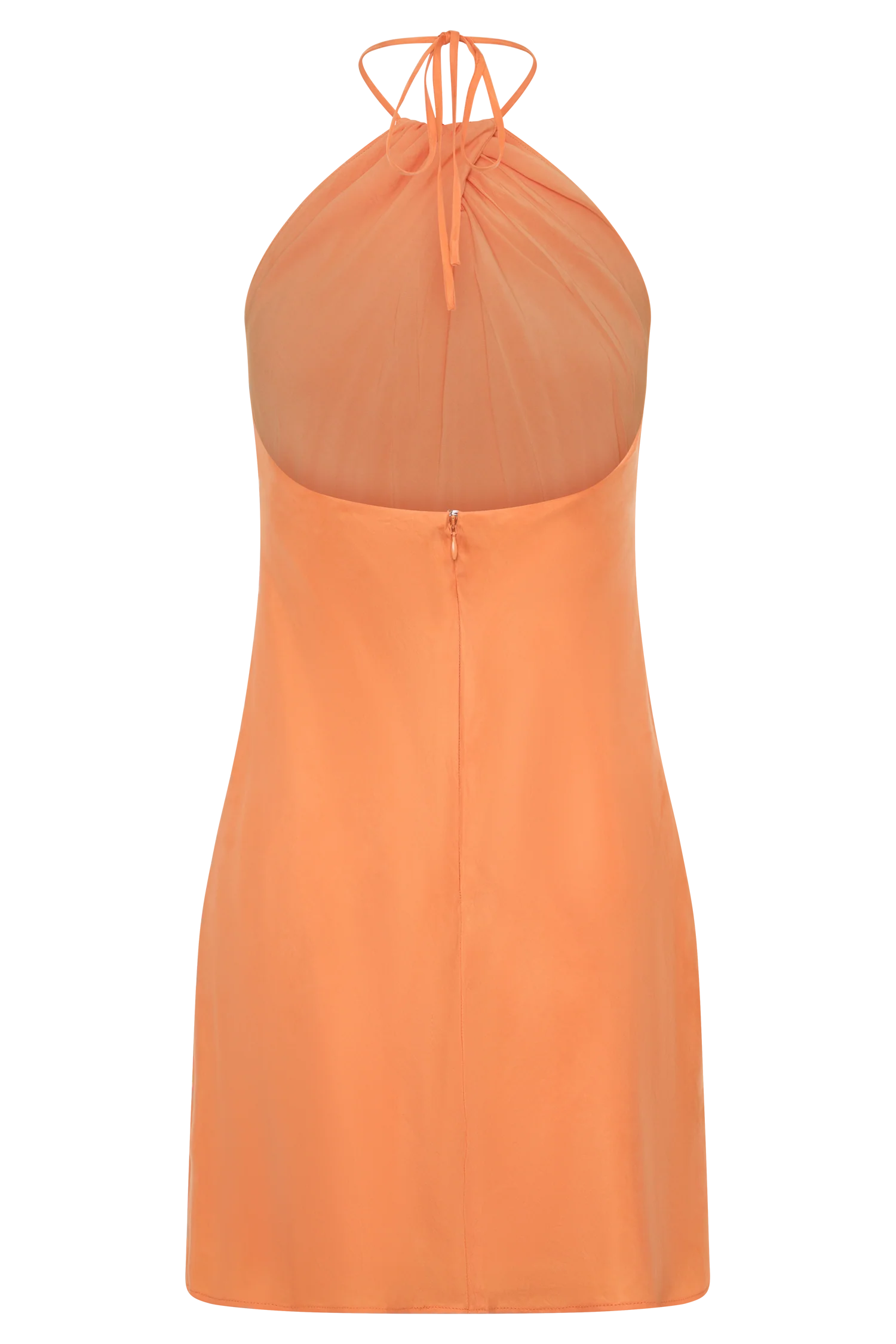 Maggie Cupro Halter Mini Dress - Orange