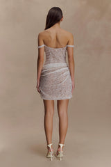 Connie Beaded Bodycon Mini Dress - Nude