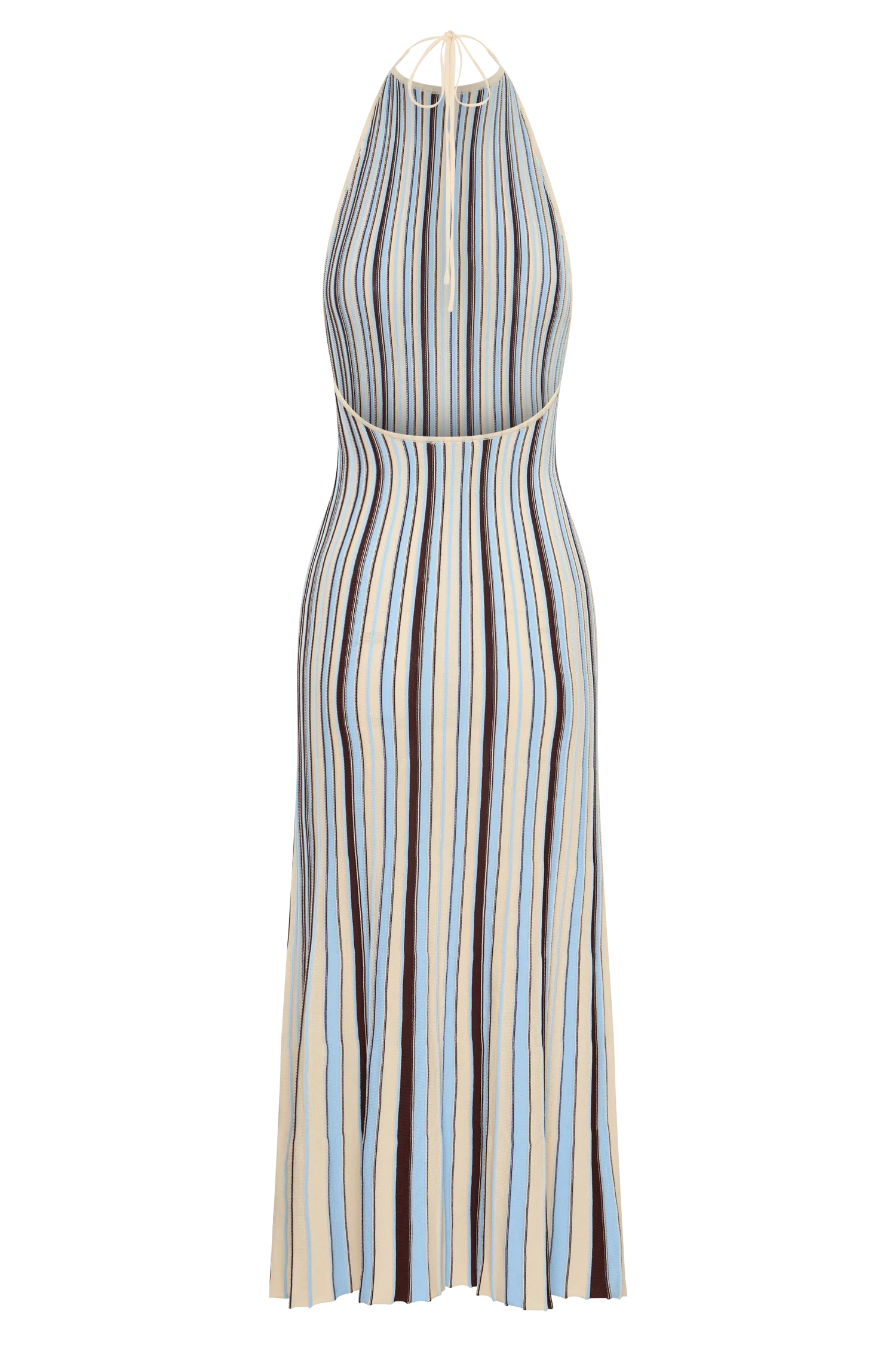 Dalani Halterneck Knit Midi Dress - Blue/Chocolate