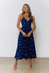 Dotty Daydream Midi Dress Navy