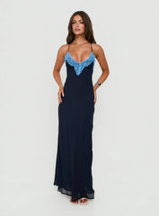 Call My Lover Lace Slip Maxi Dress Navy