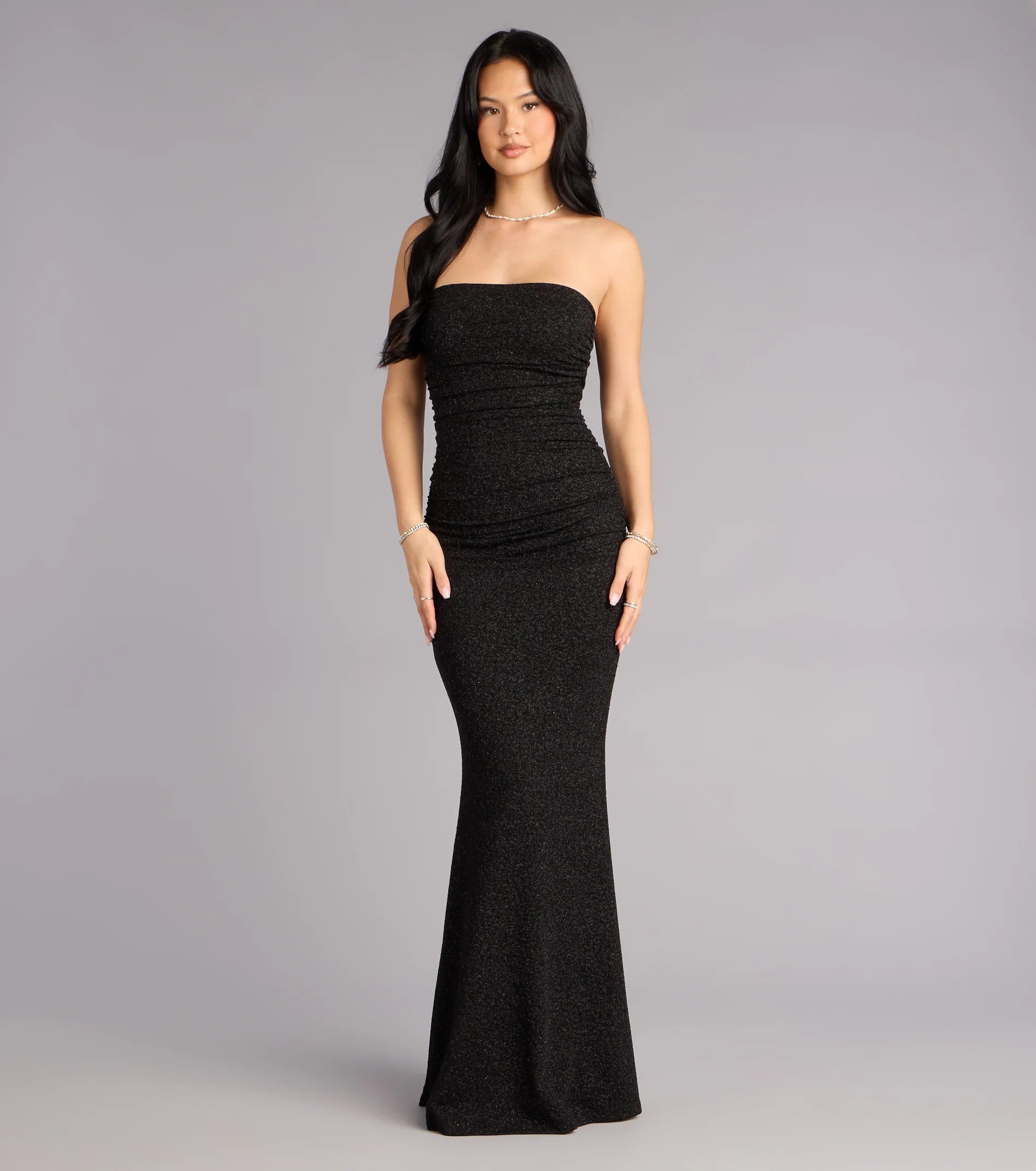Darcy Glitter Strapless Mermaid Formal Dress