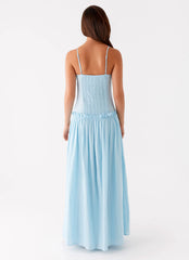 Jacinda Drop Waist Maxi Dress - Blue