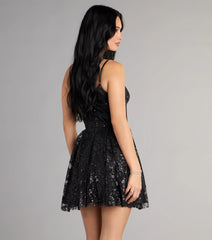 Korrie Glitter Mesh Dress With Pockets