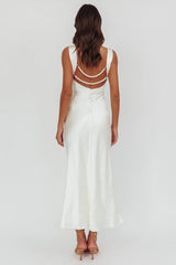 Helsi Pearl Back Midi Dress White