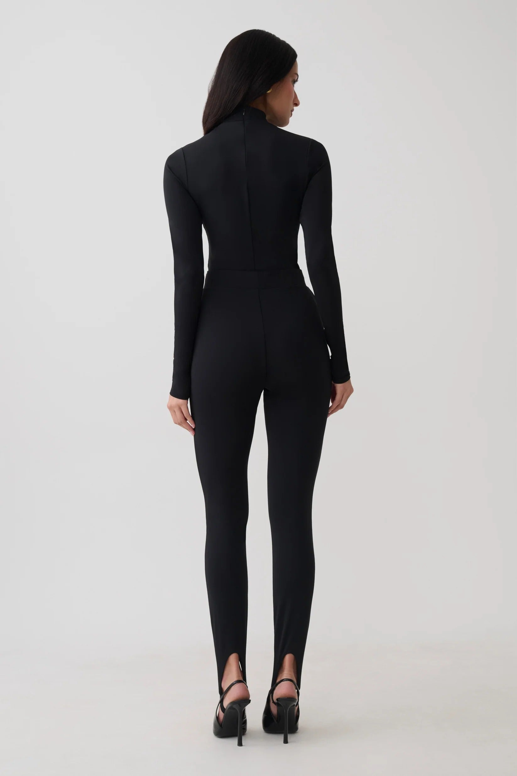 Jersey Stirrup Leggings - Black