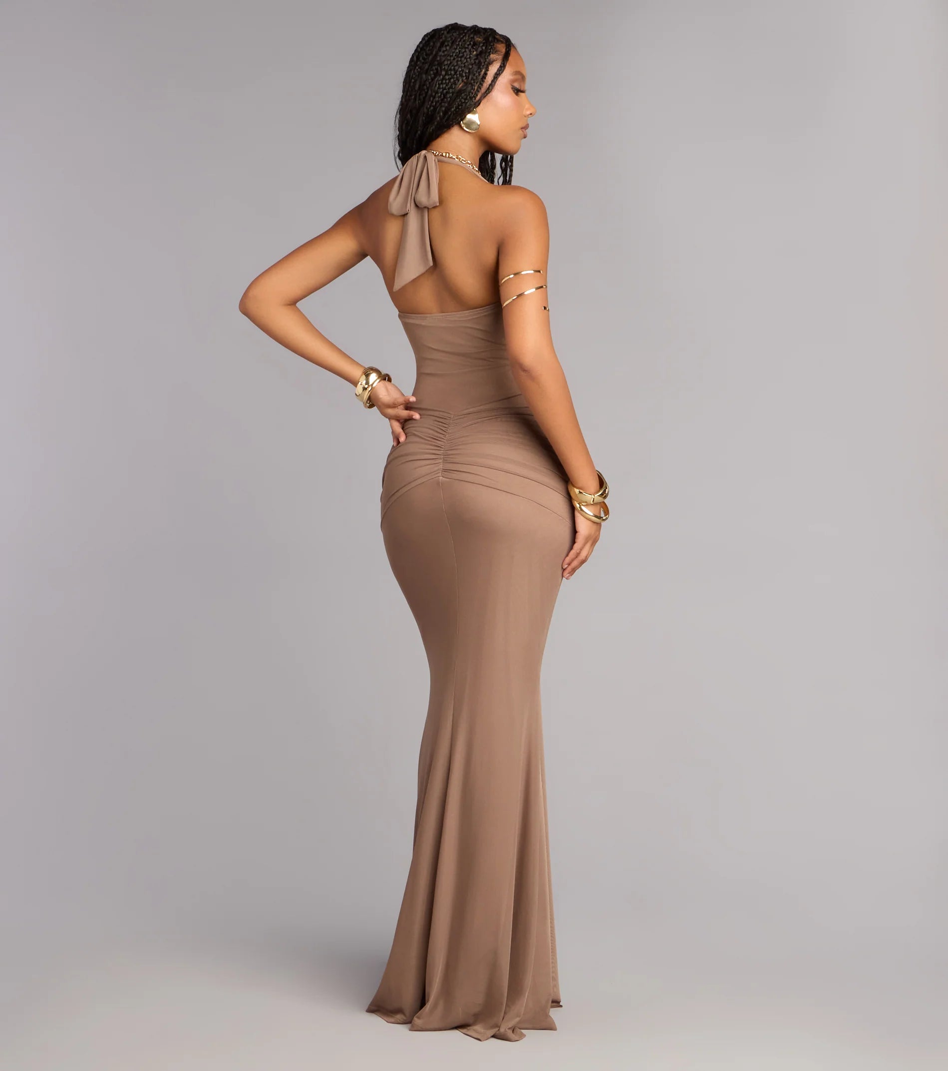 Tori Mesh Mermaid Formal Dress